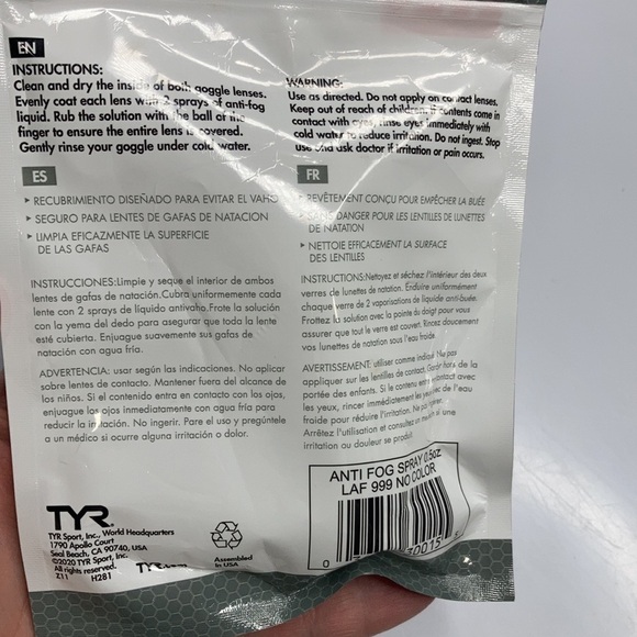 NEW TYR bundle 2 anti fog spray & 1 silicone molded ear plugs - Picture 4 of 8